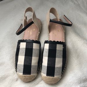 Kate Spade espadrille sandals black and white size 7.5